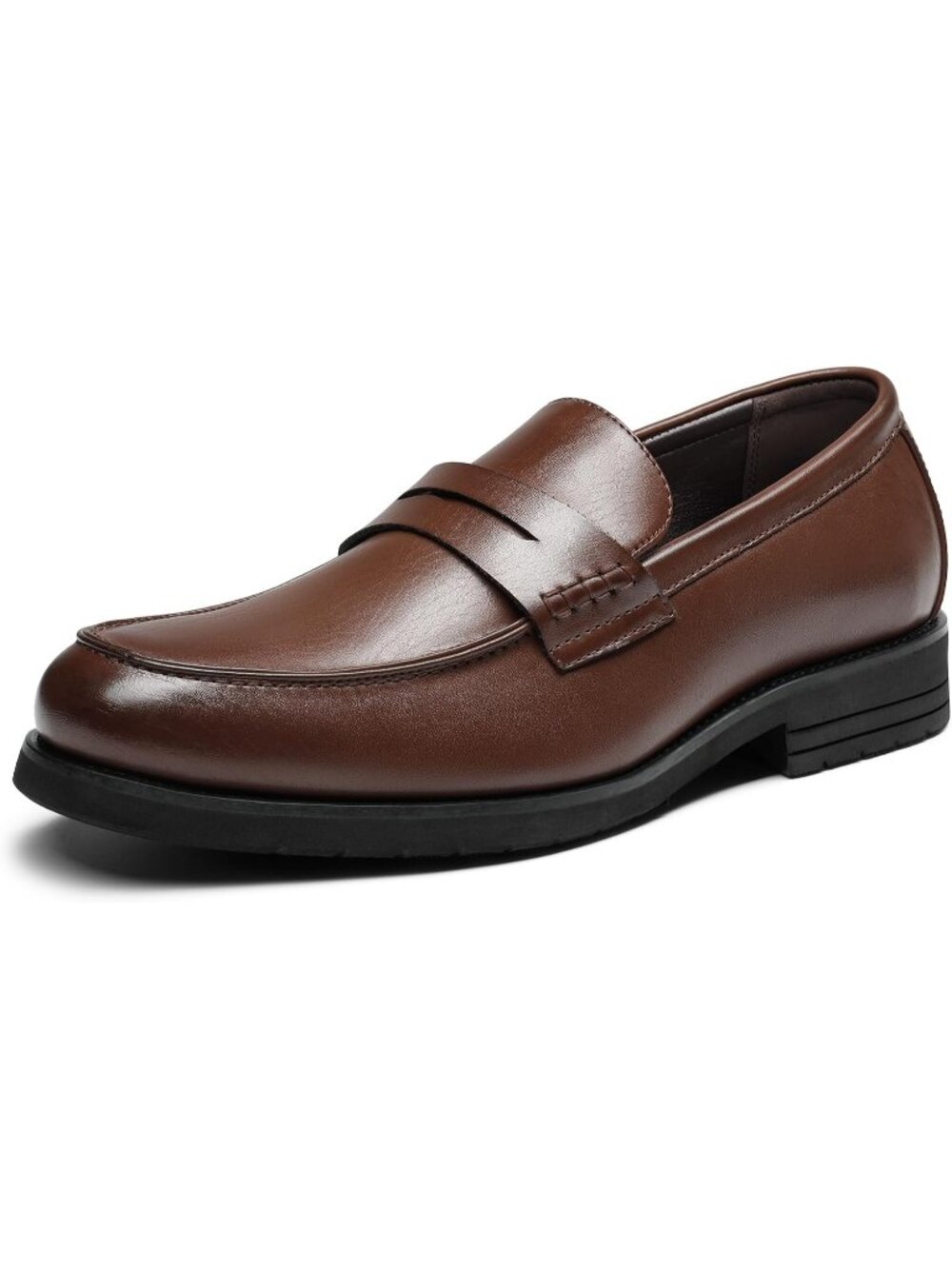 Men's Dark Brown Penny Loafer Slip On Business Office Wedding Formal Dress Shoes